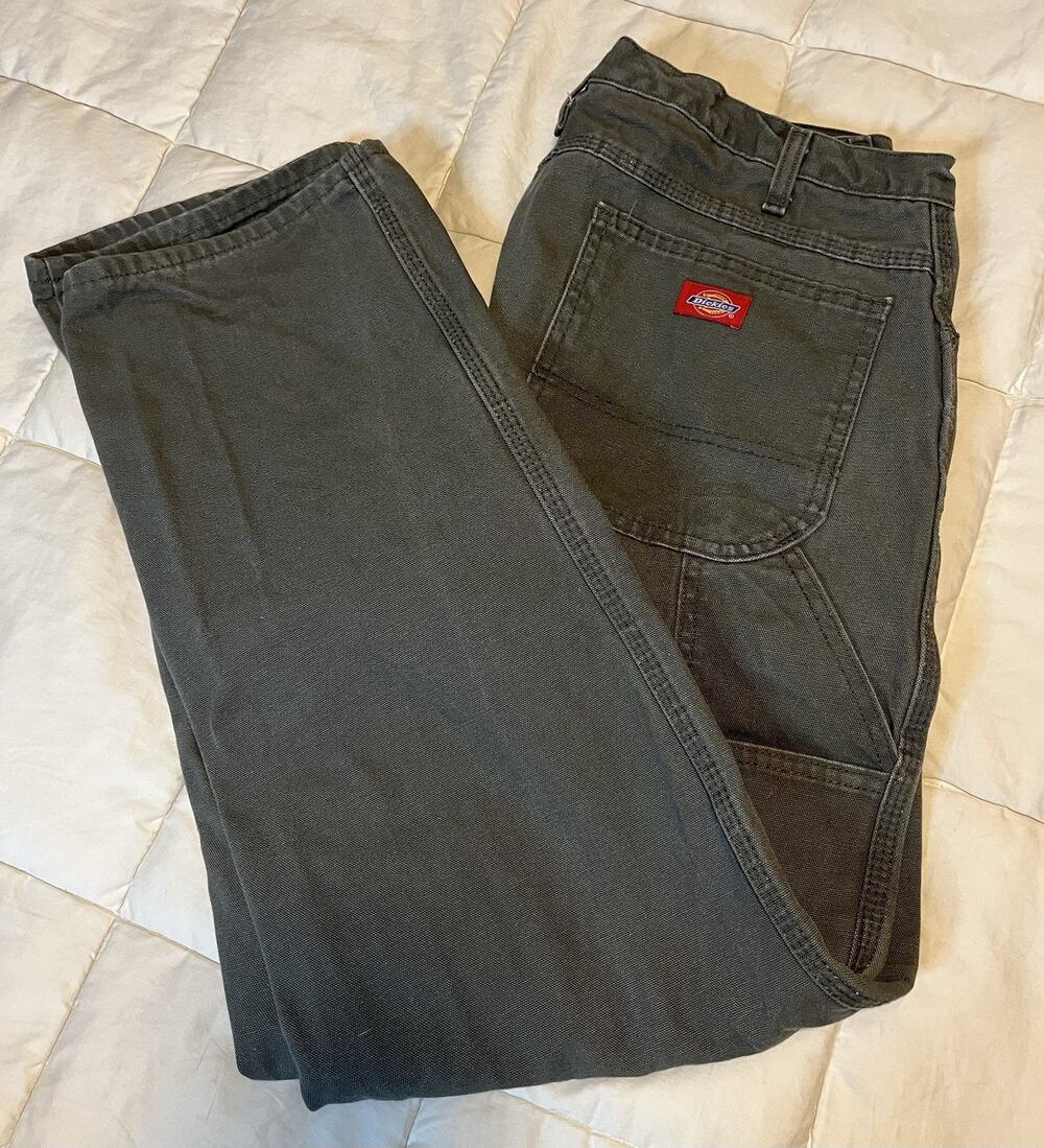 Dickies Pants Mens 36x32 Canvas Duck Work Y2K Baggy Carpenter Grunge Skater Moss